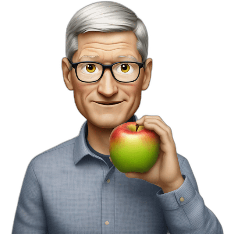 tim cook eat an apple emoji