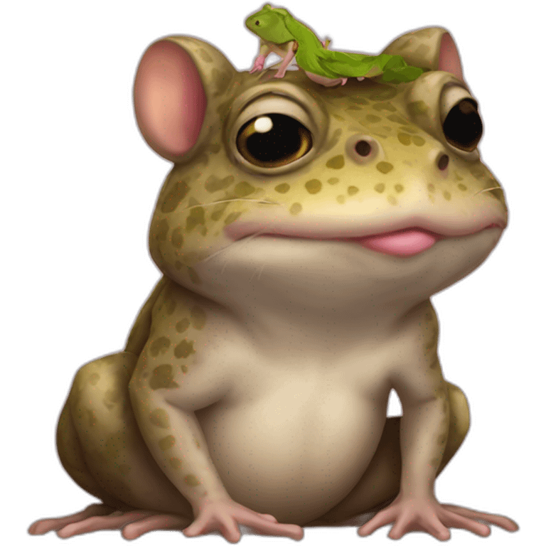 Toad kissing rat emoji