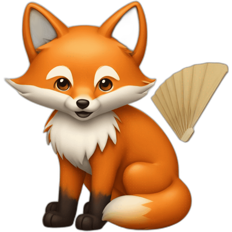 fox with fan of 9 lotusshaped tails at back emoji