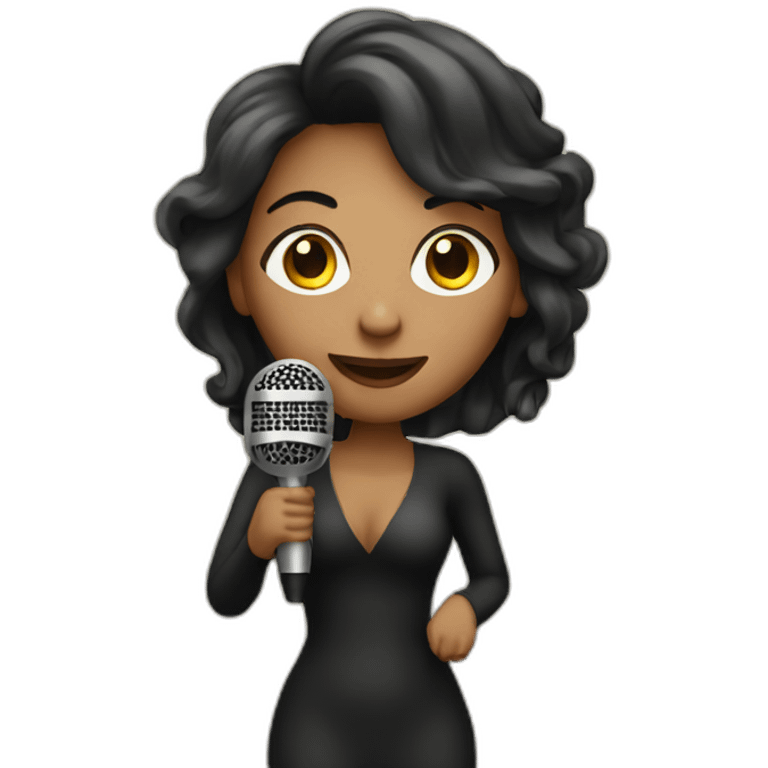 Female singer holding mic emoji