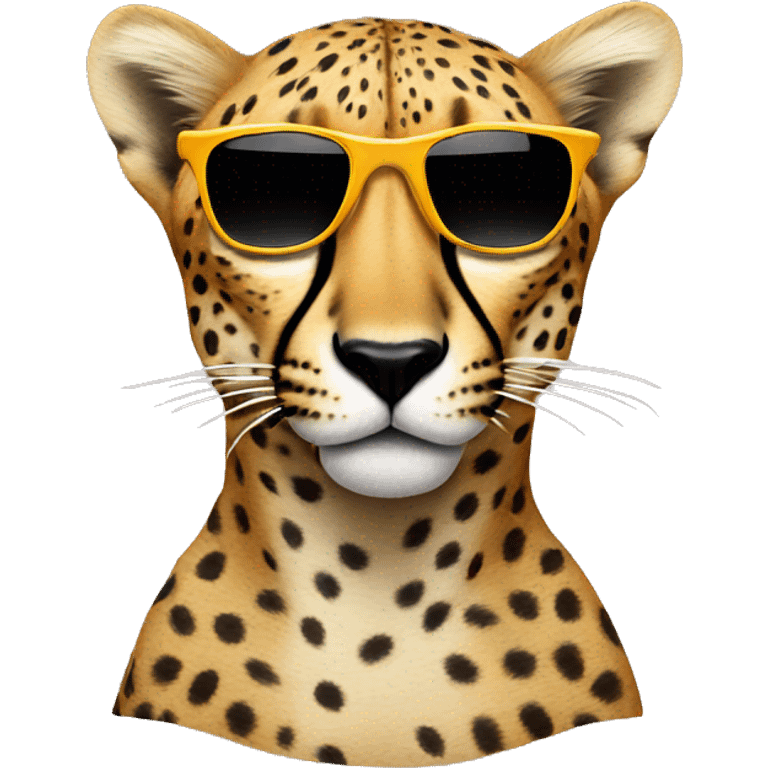 Cheetah with sunglasses smoking  emoji