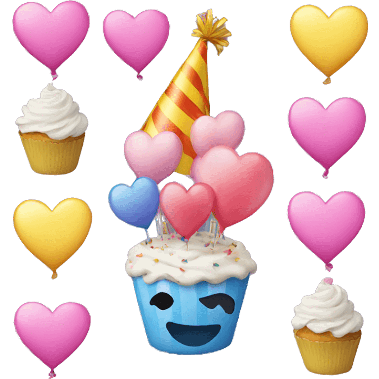 Birthday hearts emoji