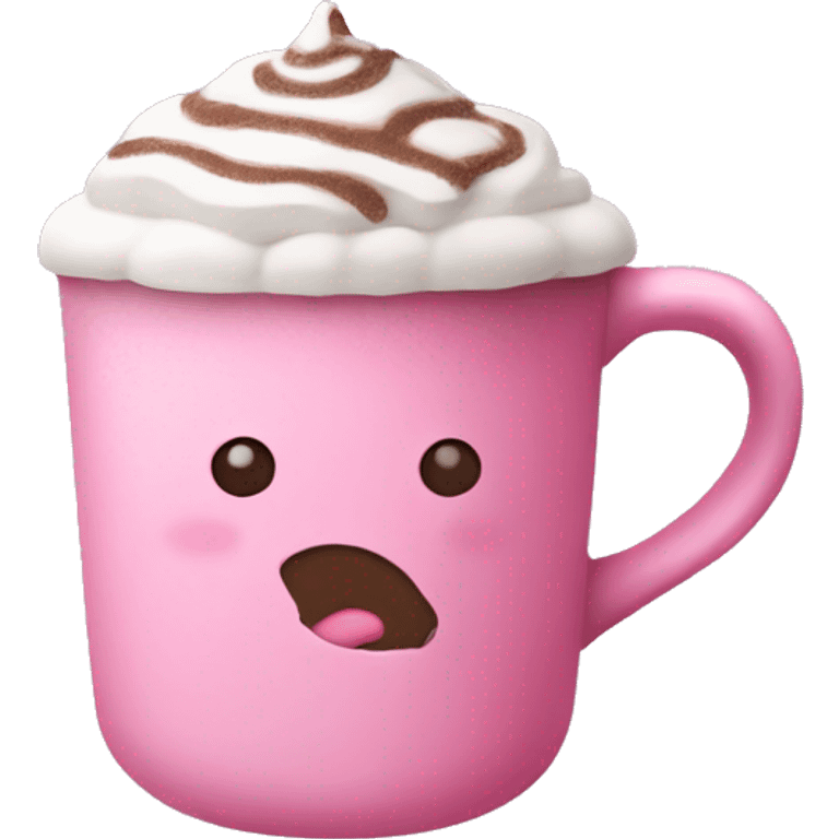 A pink hot chocolate emoji