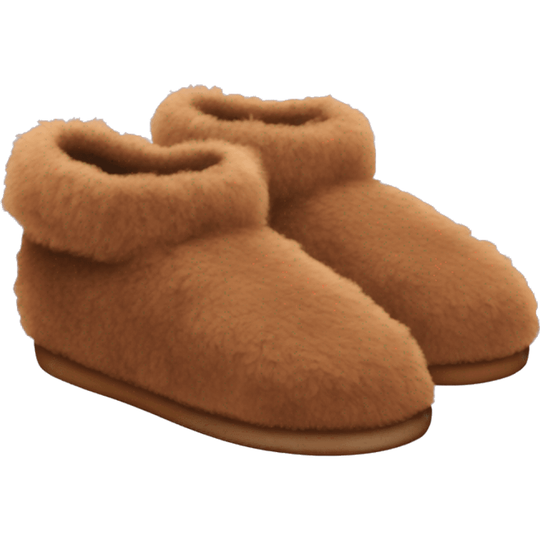 Brown fluffy slippers emoji