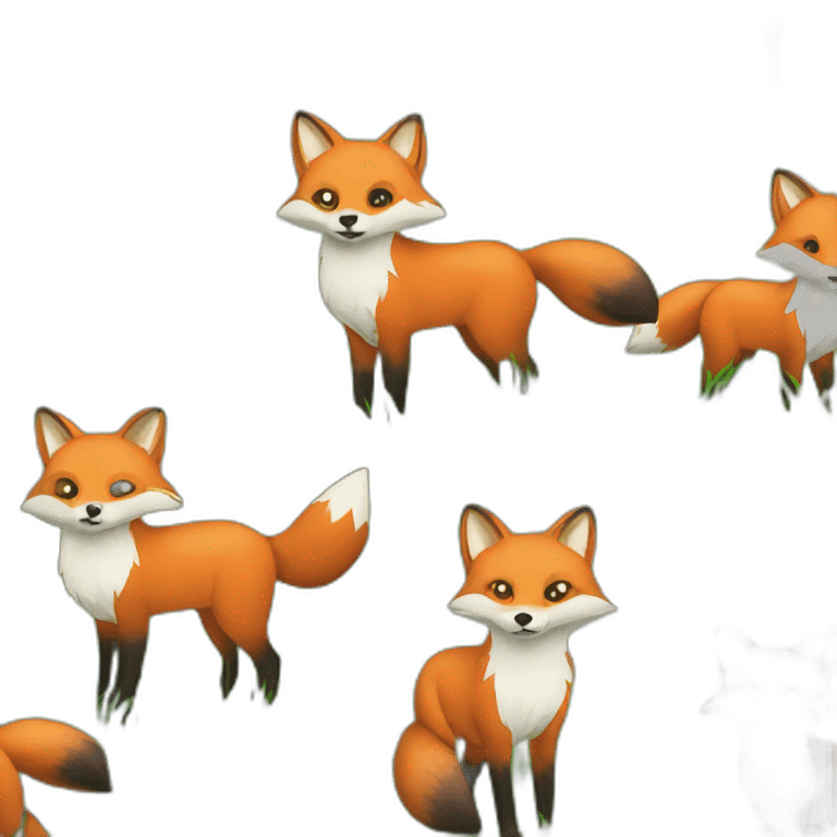 Fox in green grass emoji