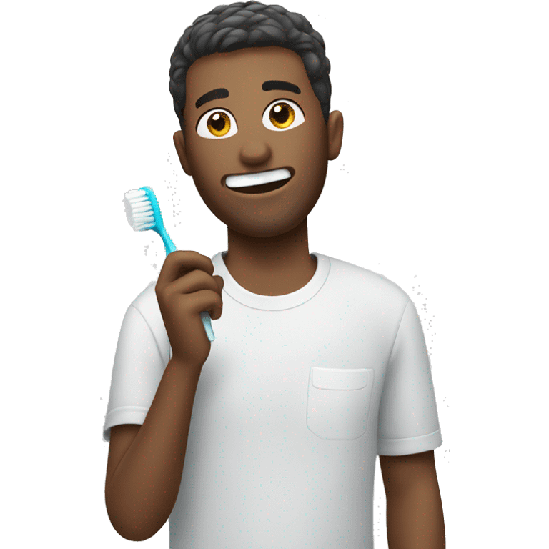 using toothbrush on stomach emoji