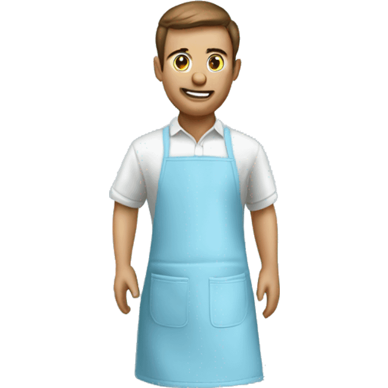 Realistic isolated light blue kitchen apron. emoji