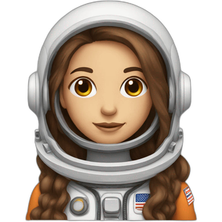 astronaut girl with long brown hair emoji