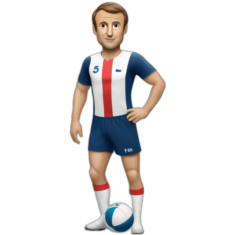 Emmanuel Macron en maillot emoji