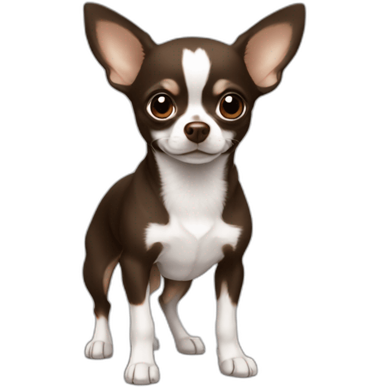 Chihuahua dark brown white tesla emoji