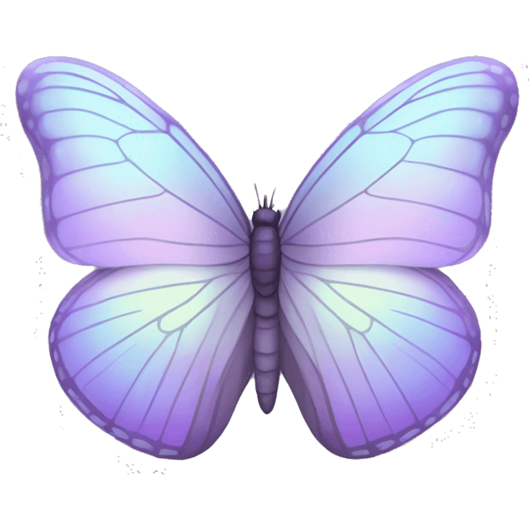 Pastel-colored soft-colored whitish iridescent purple butterfly emoji