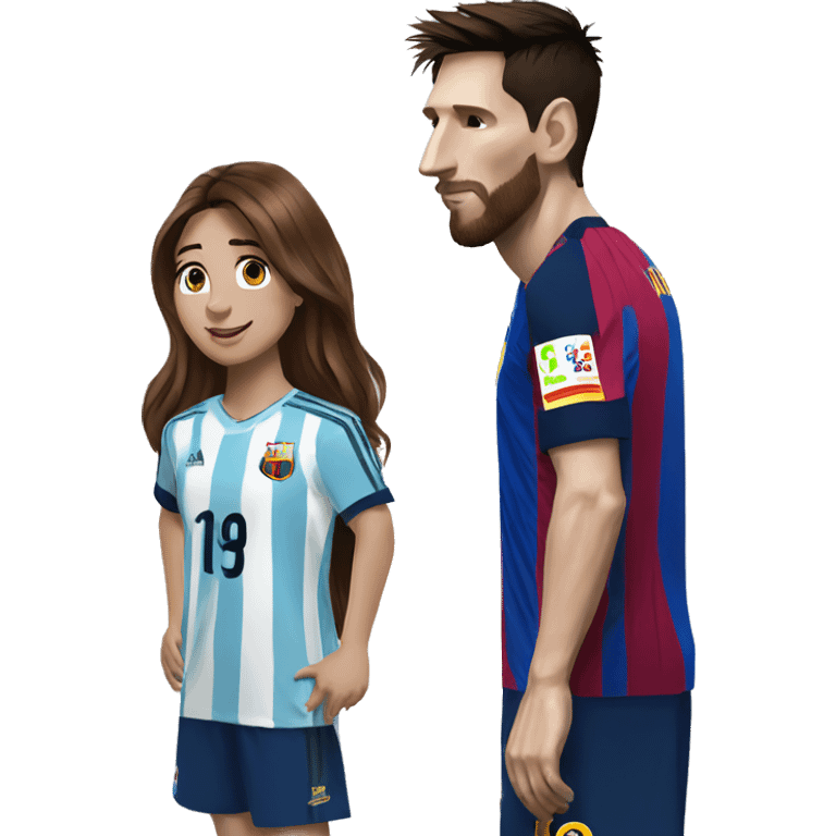 Messi y Antonella emoji