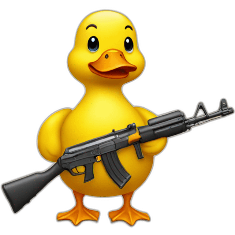 fit body yellow duck holding golden akm emoji