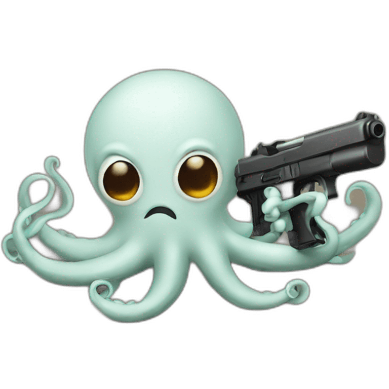 Octopus with a gun emoji