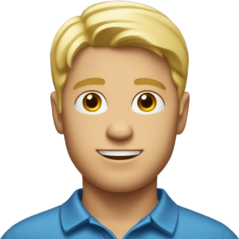 Blond man with a polo shirt and a middle part emoji