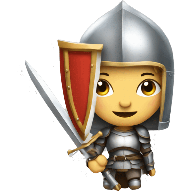 Lady knight with for and shield  emoji