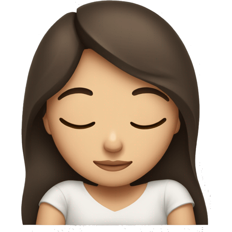 Brunette girl sleeping emoji