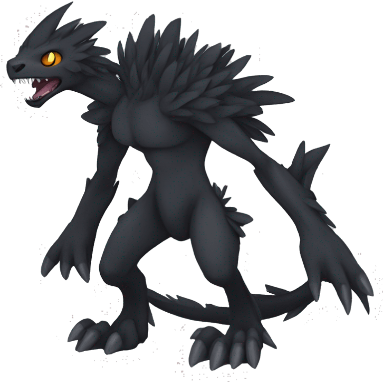 cool edgy dark-themed animal hybrid Fakemon full body emoji