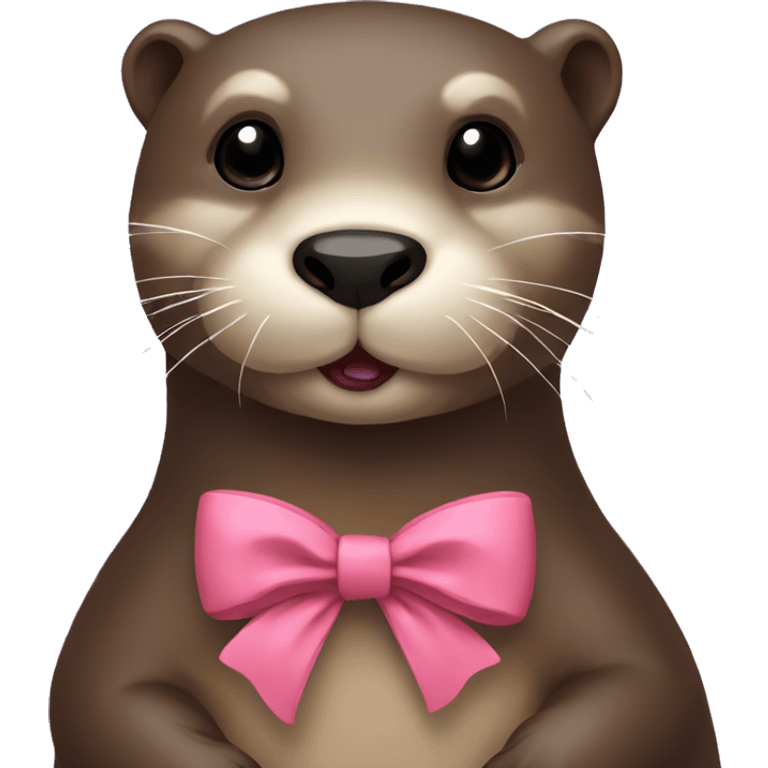 Otter wearing a bow emoji