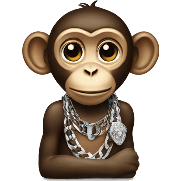 Monkey wearing chrome hearts jewelry emoji