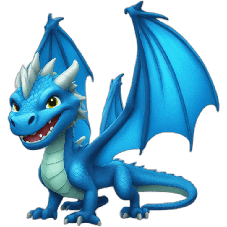 dragon azul hola emoji