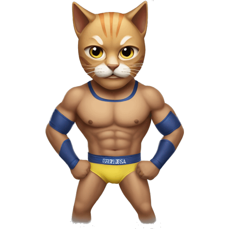 Cat pro wrestler  emoji