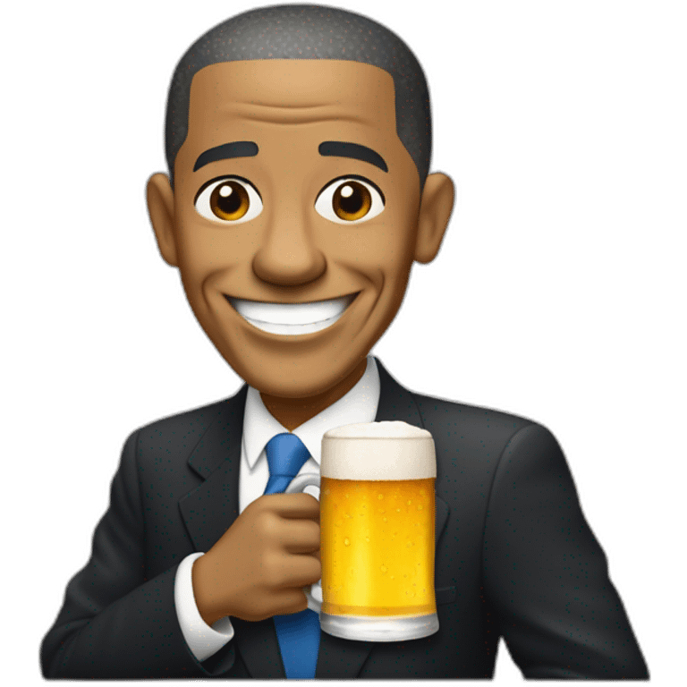 Barack Obama avec une bierre emoji