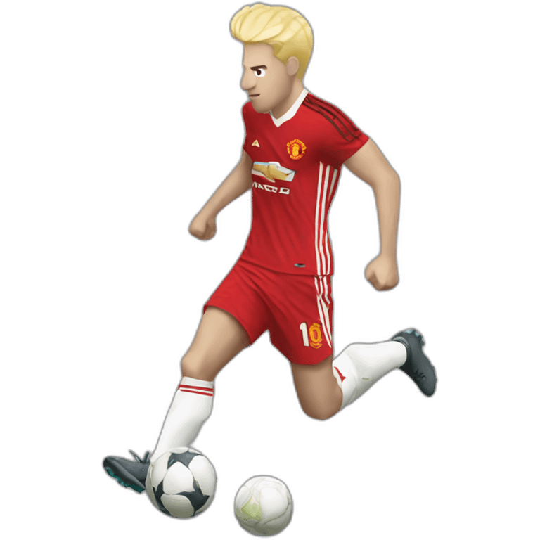 blonde manchester united player kicking emoji