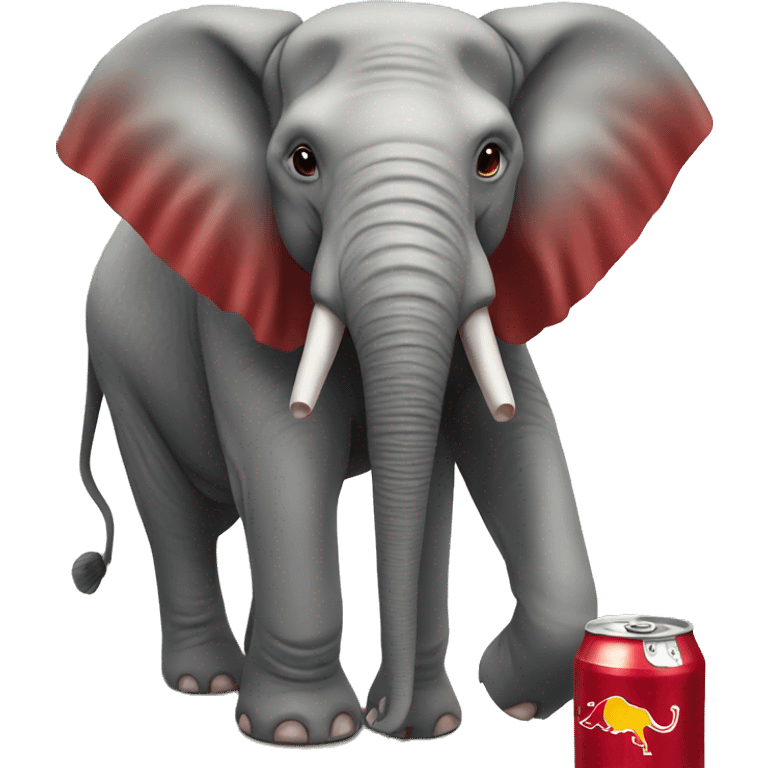 Elephant holding a Red Bull emoji