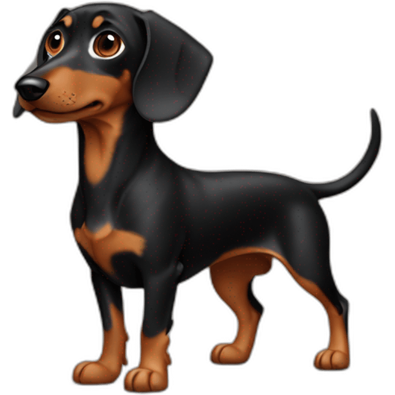 black and brown weiner dog emoji