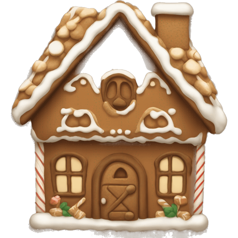 Gingerbreadhouse beige and brown emoji