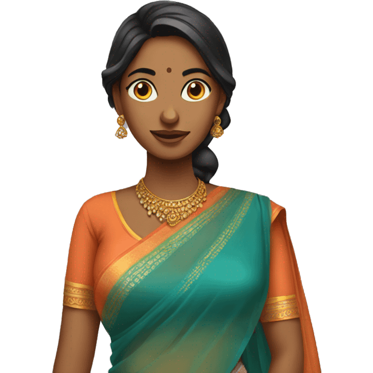 Indian women wearing saree emoji