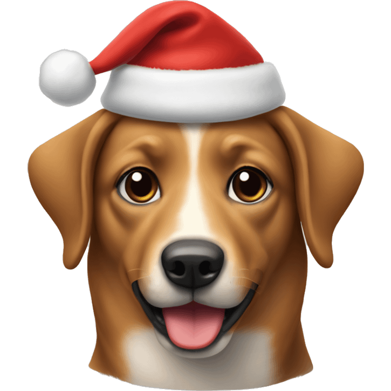 Weenier dog wearing a Christmas hat  emoji