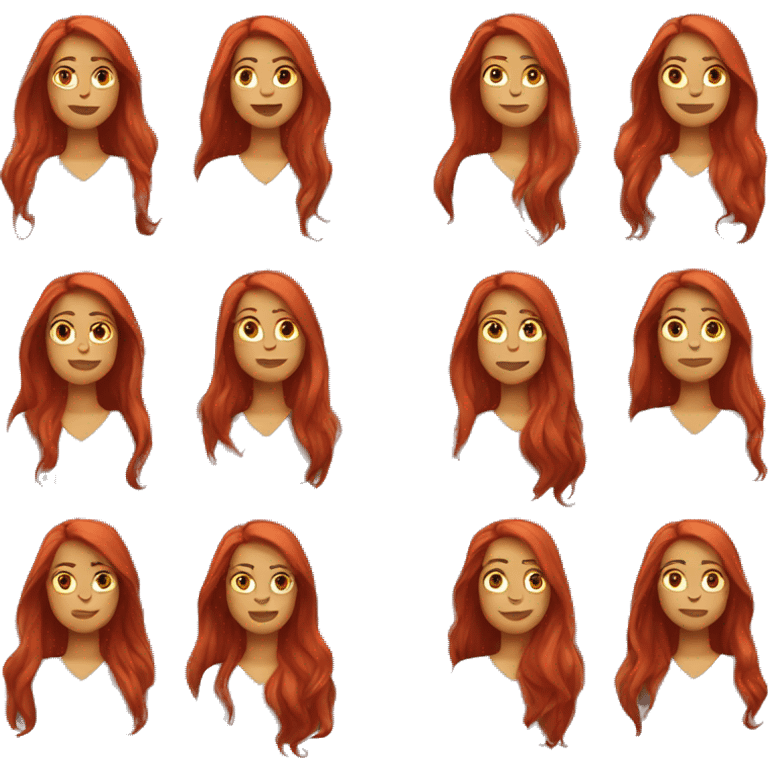 women with red long hair emoji