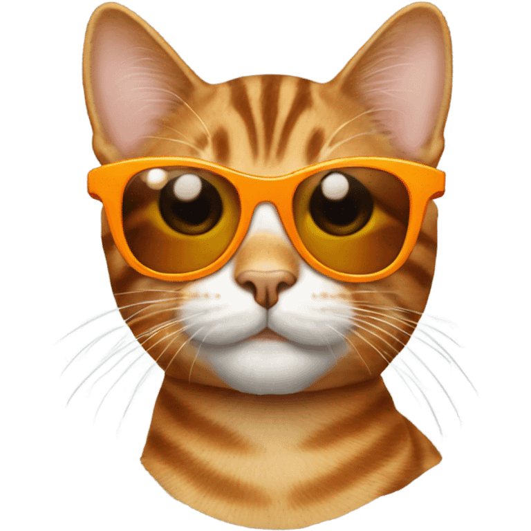 Tabby cat orange with sunglasses emoji