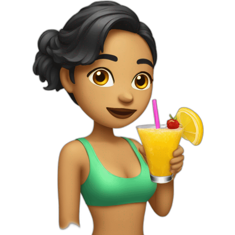 Chica con coctel emoji