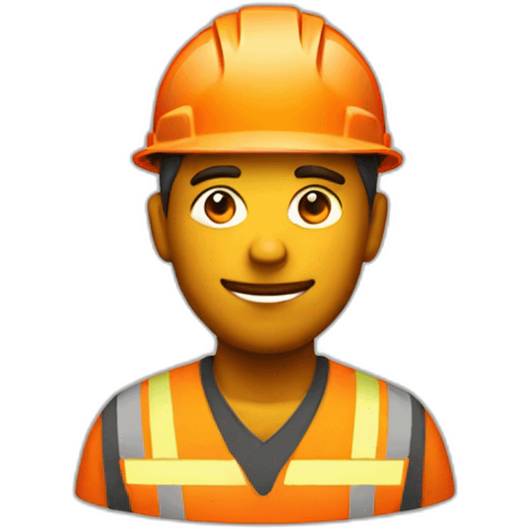 construction worker with orange construction icon on his hat emoji