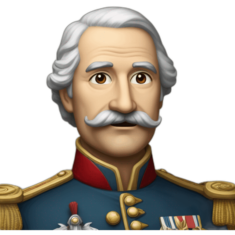 Général de guerre avec une petite moustache juste en dessous du nez et  emoji