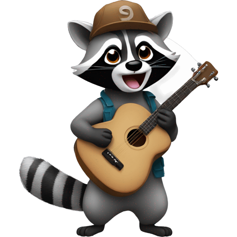 Animated emoji Raccoon singing emoji