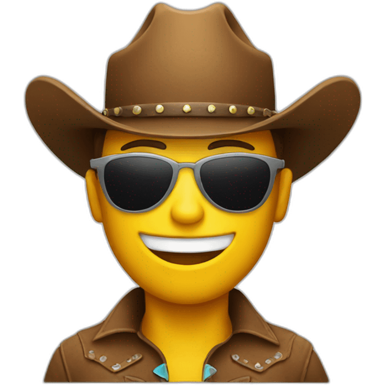 smiley cowboy with sunglasses emoji