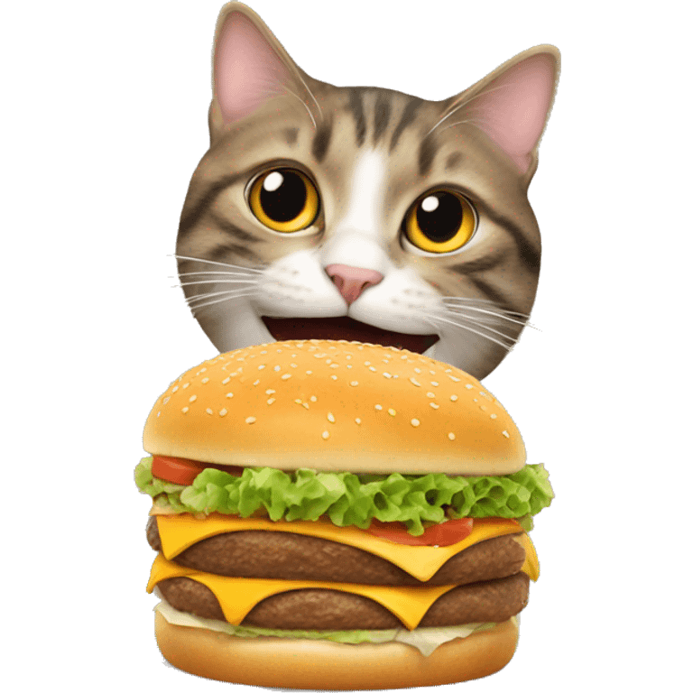 Cat eating a burger  emoji