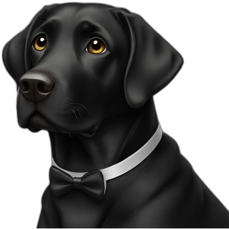 Black Labrador in tuxedo emoji