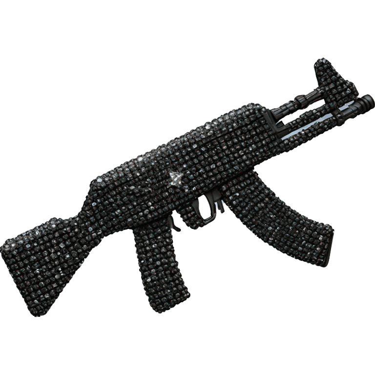 Ak47 made of black diamonds emoji