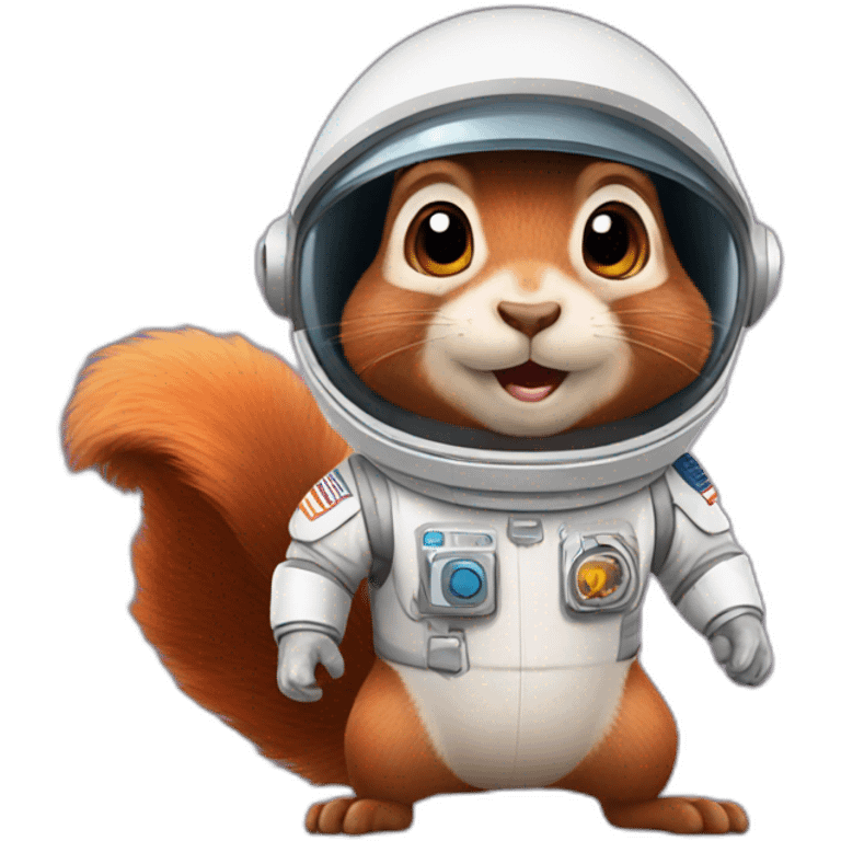 Squirrel dressed as an astro emoji