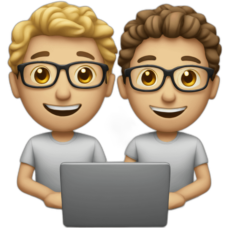 three white males with laptops emoji