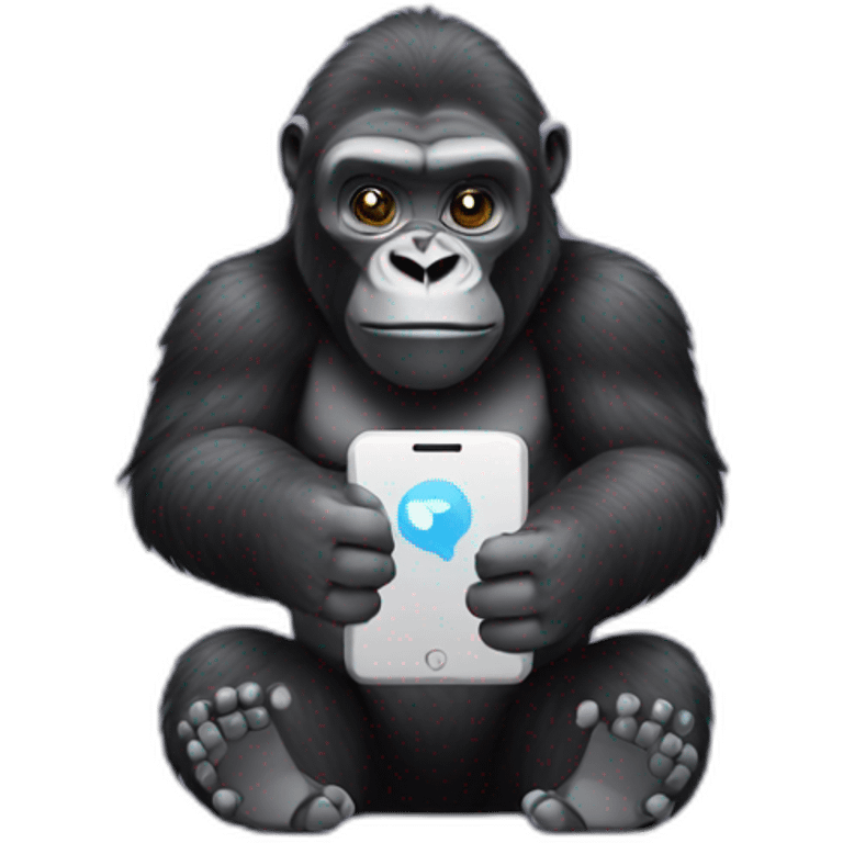 Gorilla holding a Pixel phone emoji