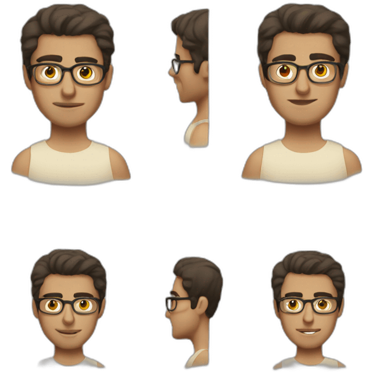 A middle eastern pale guy with glasses emoji