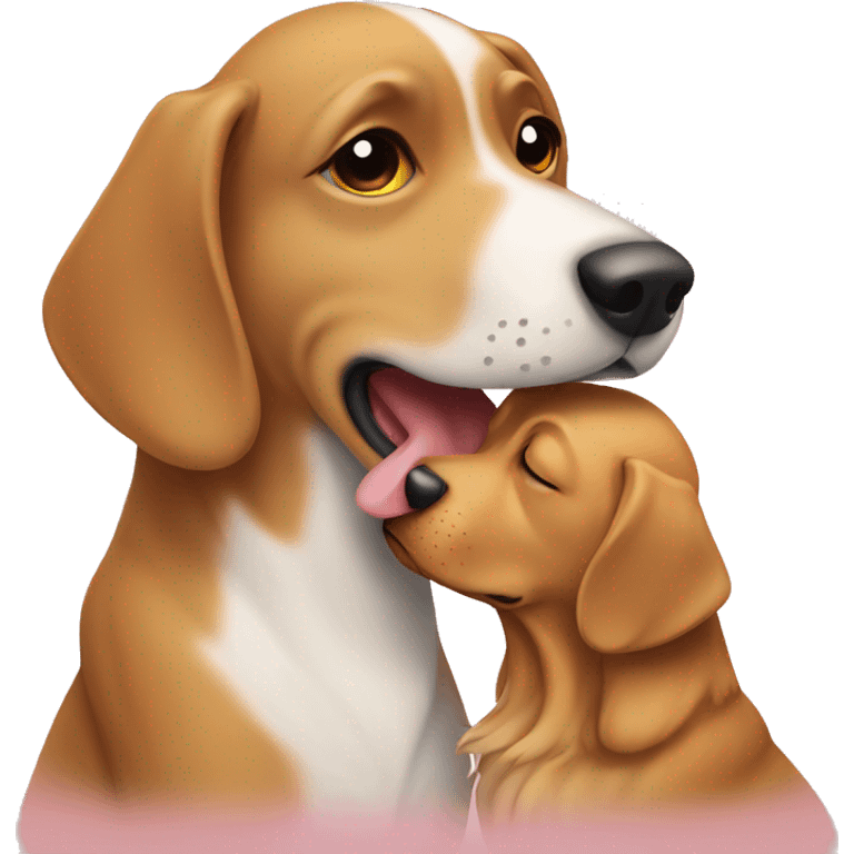 dog kissing caf emoji