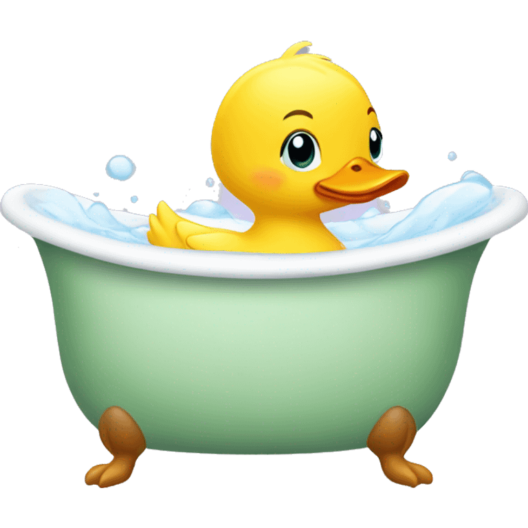 a cute little ducky in a bathtub emoji