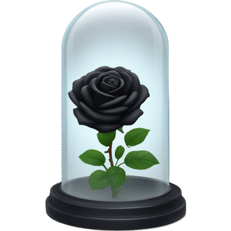 Black rose in a glass dome emoji